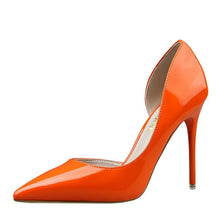 Load image into Gallery viewer, Womens Pumps Shoes Dorsay High Heels Pointed Toe Patent Leather