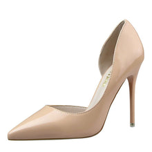 Load image into Gallery viewer, Womens Pumps Shoes Dorsay High Heels Pointed Toe Patent Leather