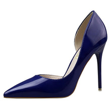 Load image into Gallery viewer, Womens Pumps Shoes Dorsay High Heels Pointed Toe Patent Leather